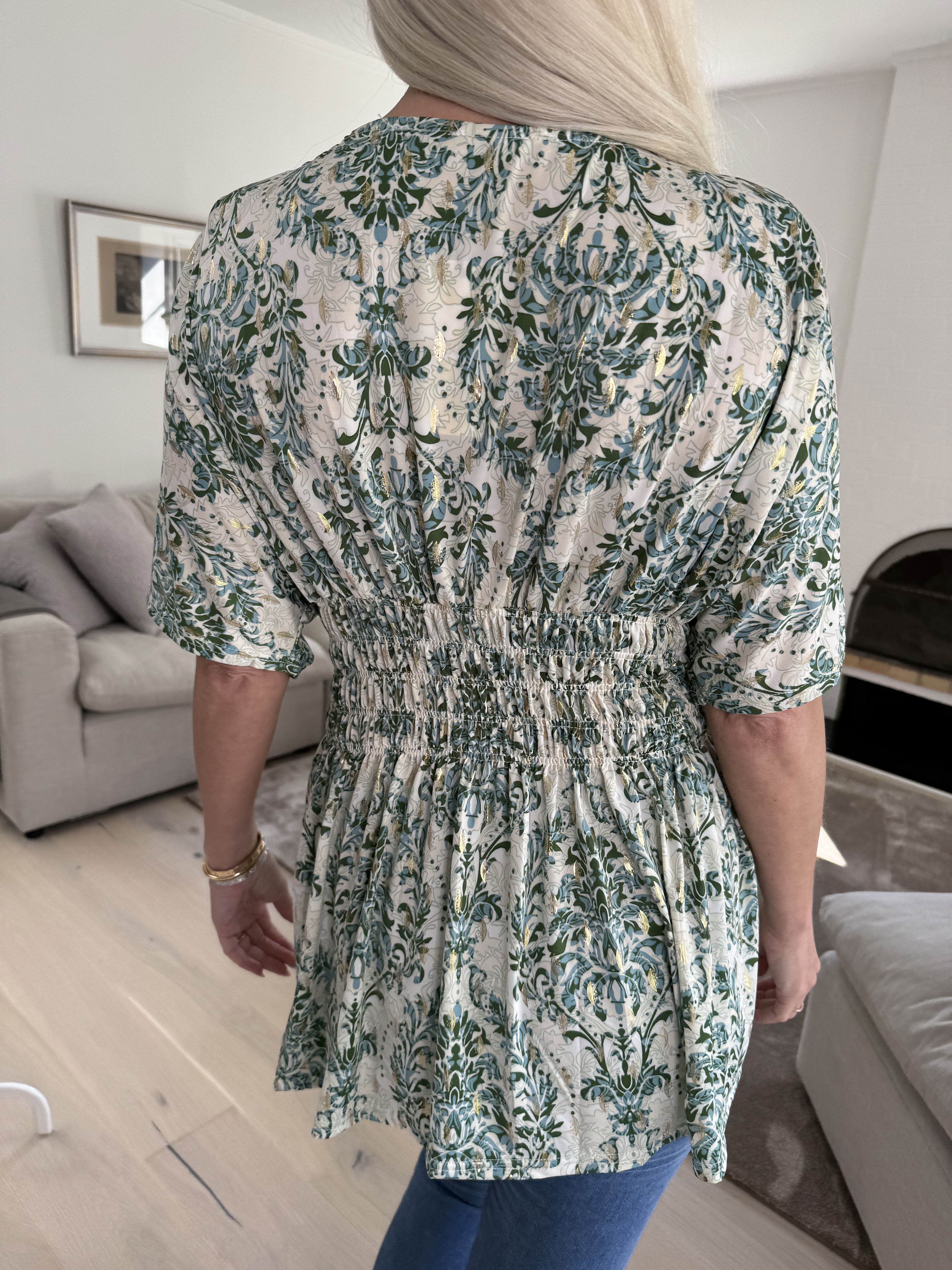 Pams Royal Shirt - Sød tunika i fint med print med smock